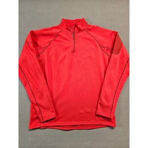 Marmot Chiller Mens XL Red 1/4 Zip  Pullover Sweater Sleeve Pocket